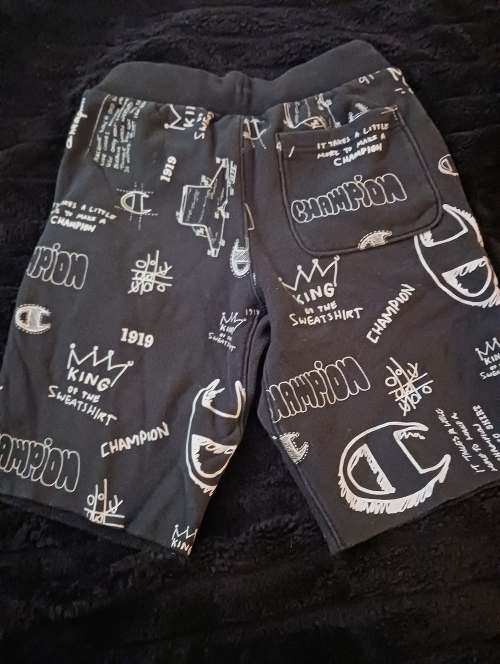 Champion Black Graphic Logo Shorts